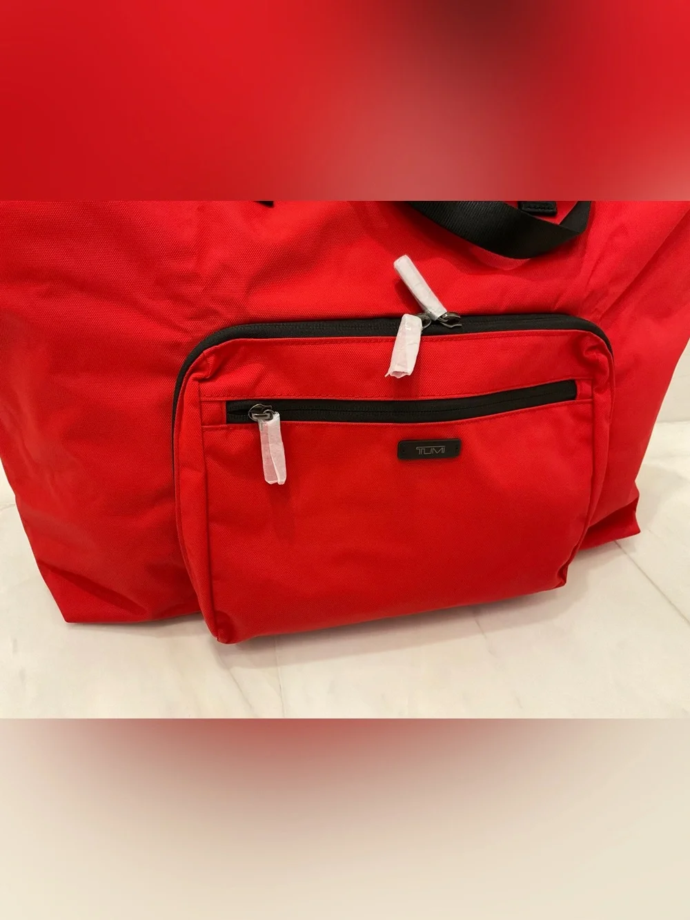 NEW TUMI Voyageur JUST IN CASE Nylon Packable 21.5” Tote Bag - TUMI RED